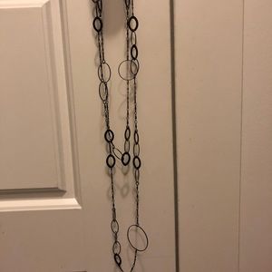 NWT long black double layer necklace